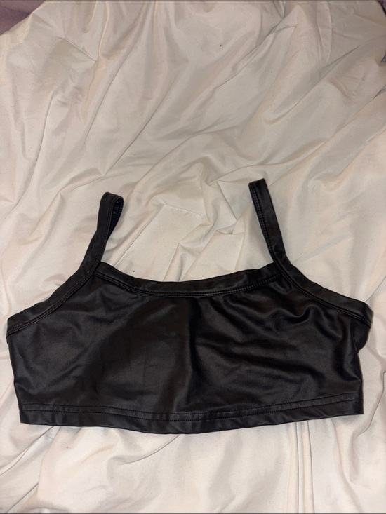 SHEIN Tops - Black Satin-Look Crop Bralette - Women Intimates